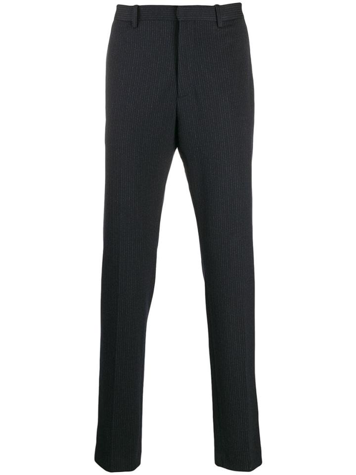 Theory Pinstripe Straight Trousers - Blue
