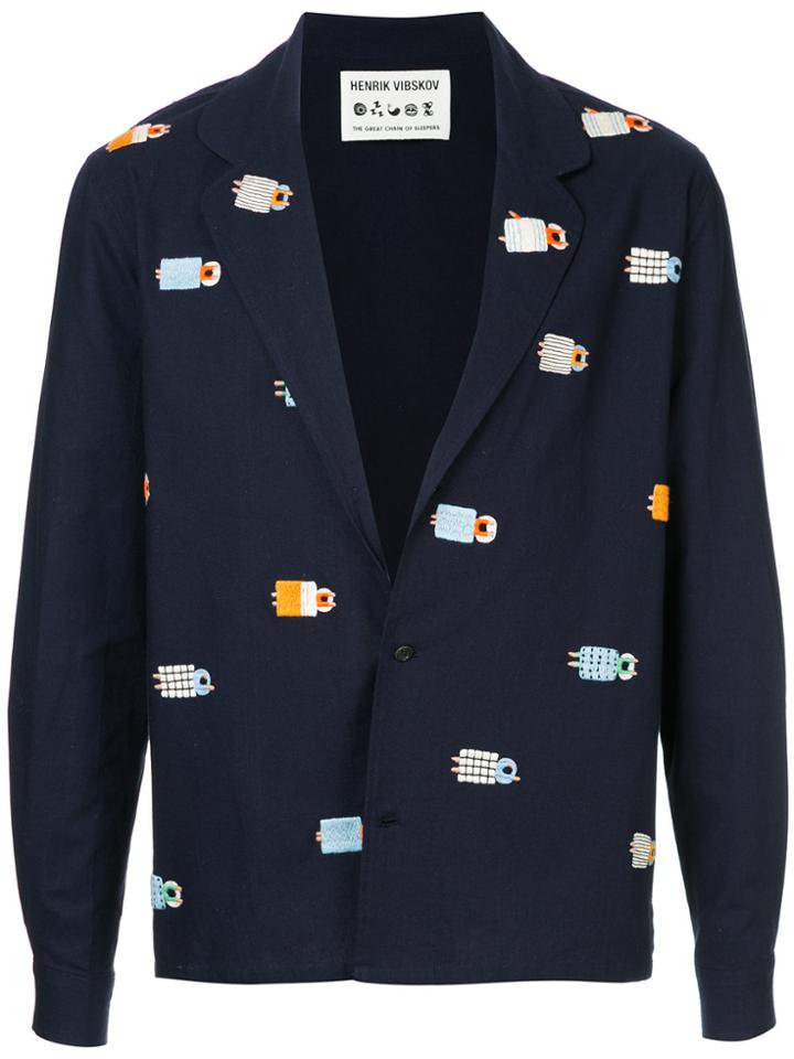 Henrik Vibskov V-neck Printed Shirt - Blue