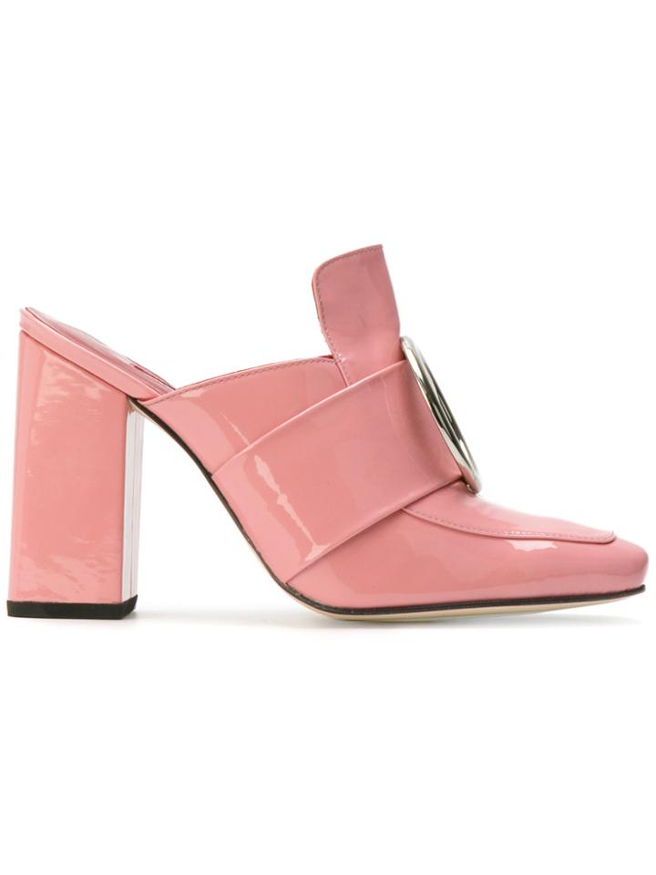 Dorateymur Round Buckle Mules - Pink & Purple