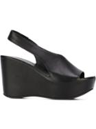 Roberto Del Carlo Wedge Sandals, Women's, Size: 40, Black, Calf Leather/rubber