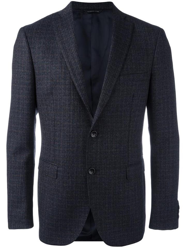 Tonello Two Button Blazer, Men's, Size: 54, Blue, Virgin Wool/viscose