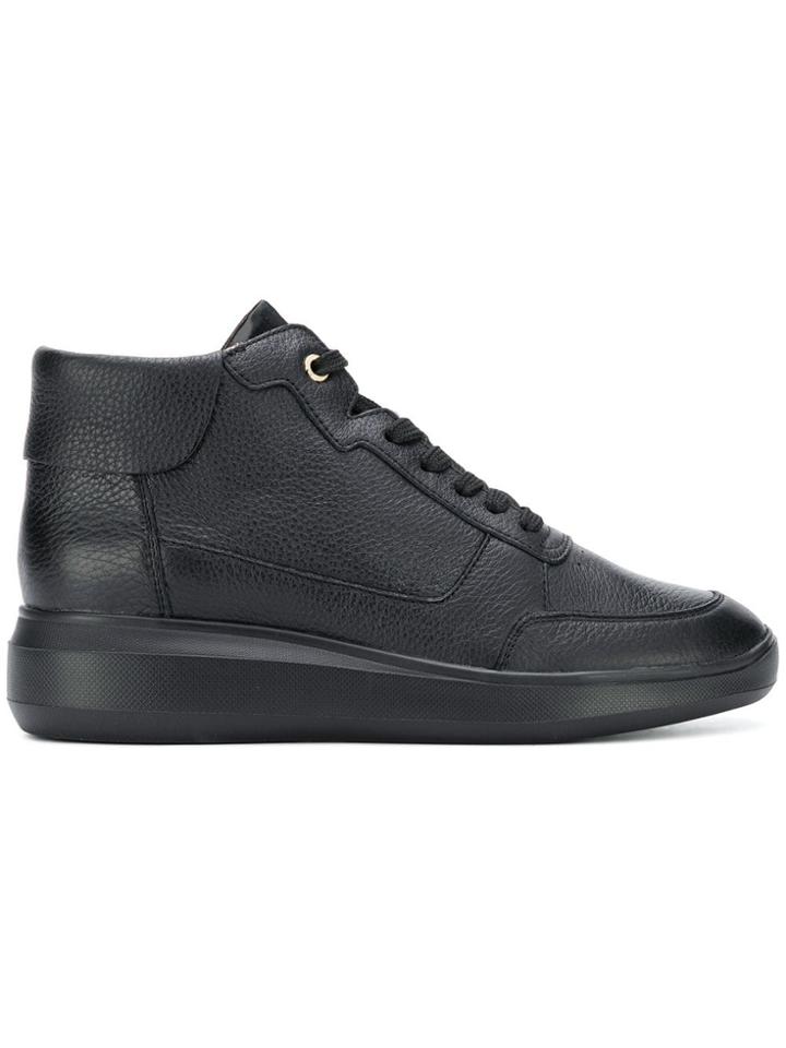 Geox Wedge Lace-up Sneakers - Black