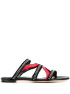 Alexander Mcqueen Suede And Nappa Leather Cage Sandals - Black