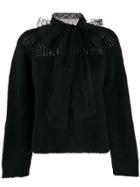 Red Valentino Bow Ribbed Crew Neck Jumper - Black