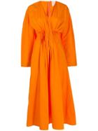 Roksanda Pleated V Dress - Orange