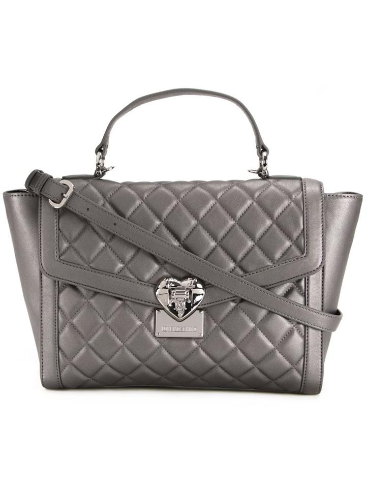 Love Moschino Large Quilted Tote, Women's, Grey