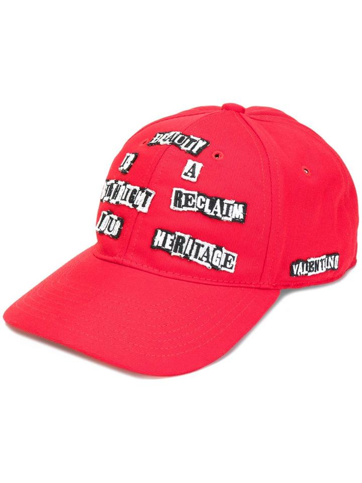 Valentino Appliquéd Cap - Red