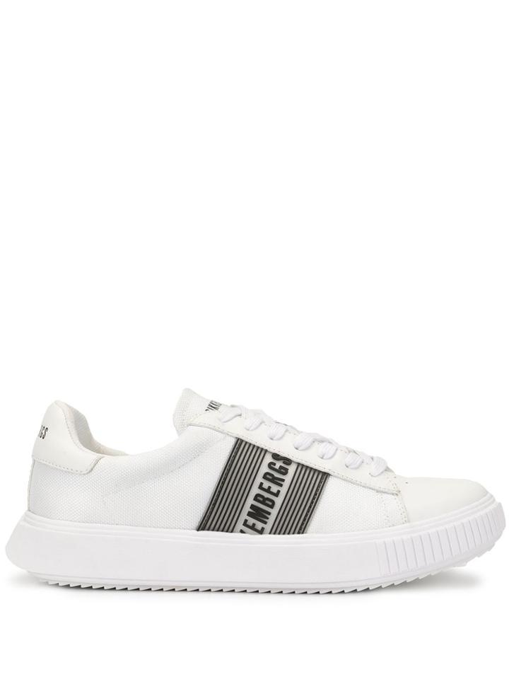 Dirk Bikkembergs Side Stripe Logo Sneakers - White