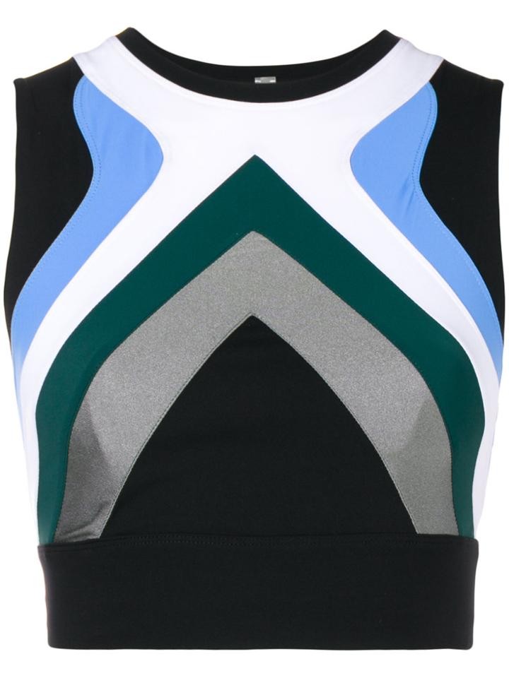 No Ka' Oi Contrast Panel Cropped Top - Black