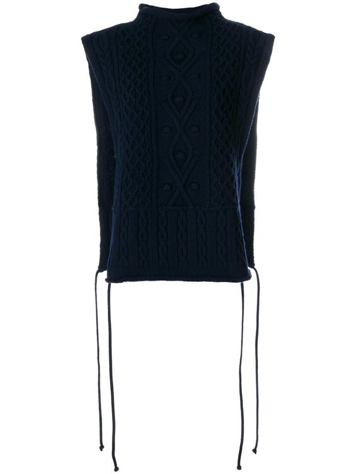 Ports 1961 High Neck Sleeveless Sweater - Blue