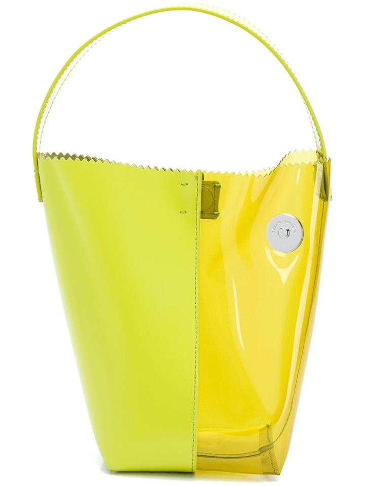 Kara Contrast Bucket Tote - Green