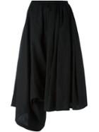 Yohji Yamamoto - Draped Cropped Trousers - Women - Linen/flax - 2, Women's, Black, Linen/flax