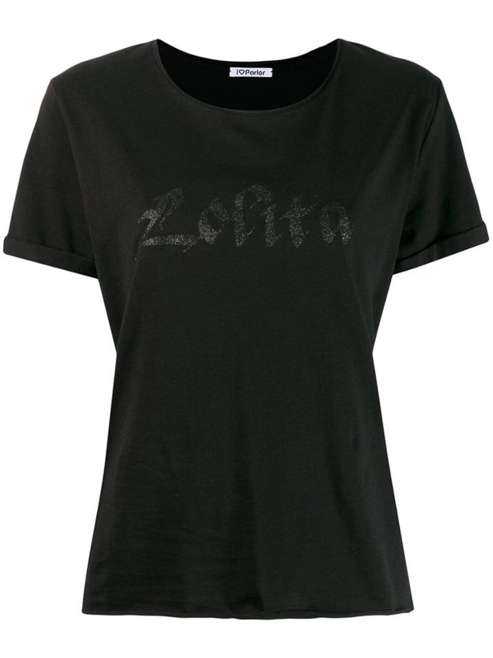 Parlor Logo Print T-shirt - Black