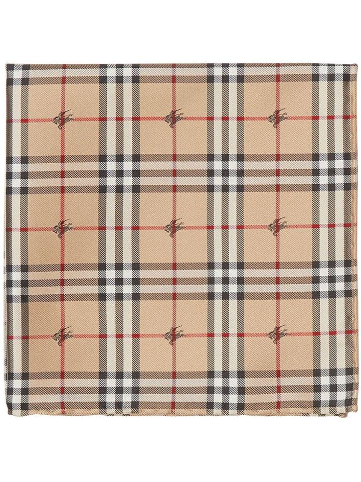 Burberry Equestrian Knight Check Pocket Square - Brown