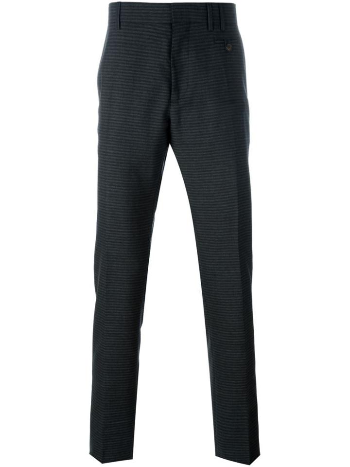 Vivienne Westwood Man Striped Tailored Trousers, Men's, Size: 48, Grey, Cotton/viscose/virgin Wool