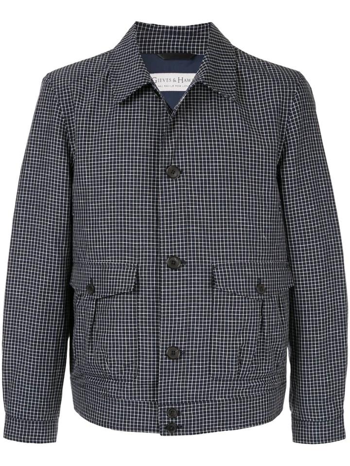 Gieves & Hawkes Grid Pattern Jacket - Blue