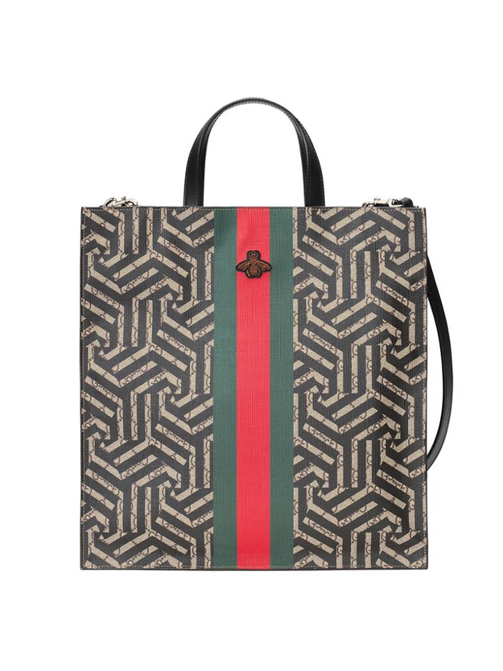 Gucci Soft Gg Caleido Web Tote - Black
