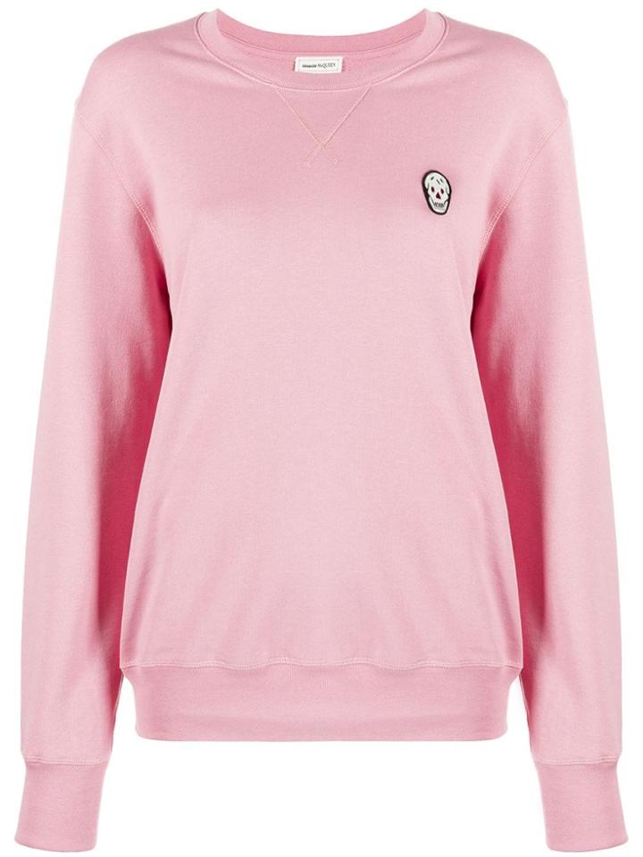 Alexander Mcqueen Skull Motif Patch Sweatshirt - Pink
