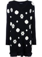 Twin-set Dotted Pattern Dress, Women's, Size: Large, Black, Wool/polyamide/polyester