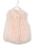 Butka Fur Fringed Design Gilet, Girl's, Size: 10 Yrs, Nude/neutrals