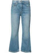 Grlfrnd - Linda Pop Crop Jeans - Women - Cotton - 28, Blue, Cotton
