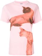 Loewe Cat Print Crew Neck Shortsleeved T-shirt - Pink & Purple