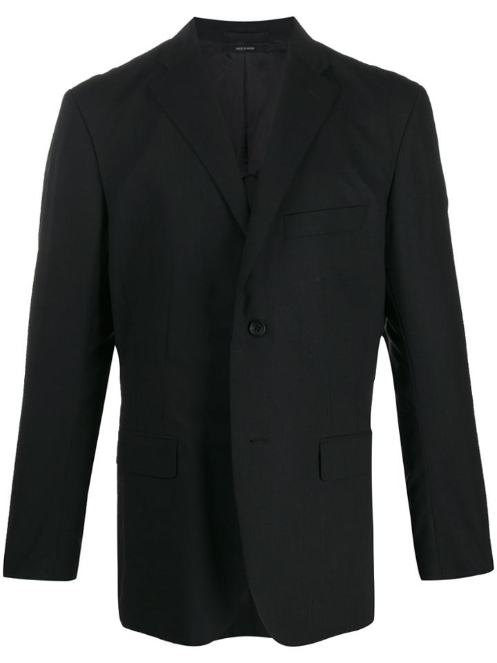 Issey Miyake Men Boxy Fit Buttoned Suit Jacket - Black