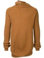 Jil Sander Asymmetric Knitted Sweater - Brown