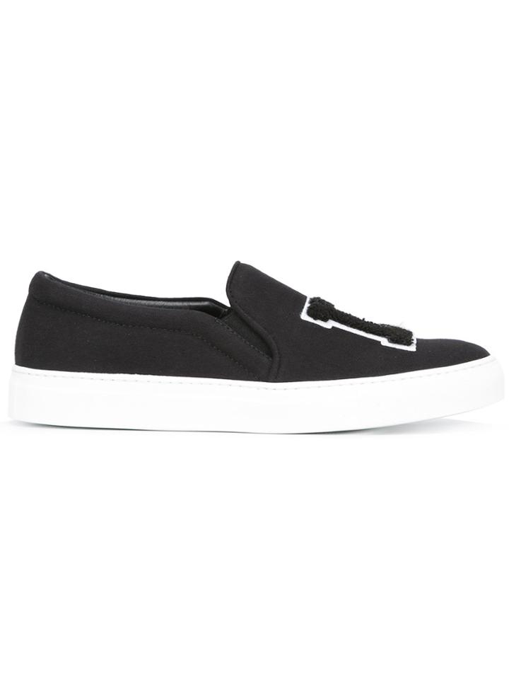 Joshua Sanders 'la' Patch Slip-on Sneakers - Black