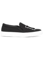 Joshua Sanders 'la' Patch Slip-on Sneakers - Black