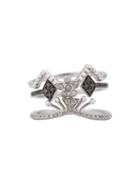 Yvonne Léon Black And Grey Diamond 'kitten' Ring