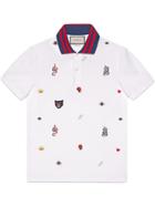 Gucci Cotton Polo With Embroideries - White