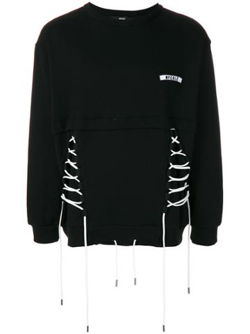 Nycole Drawstring Detail Sweatshirt - Black