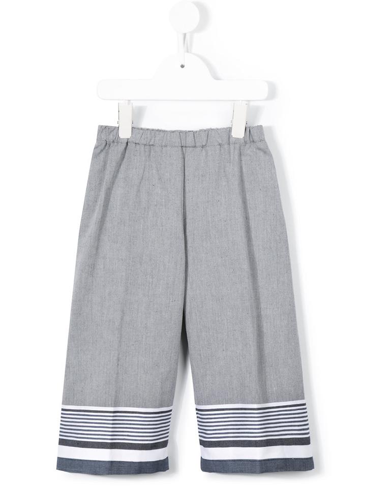 Il Gufo Striped Trousers, Girl's, Size: 10 Yrs, Grey