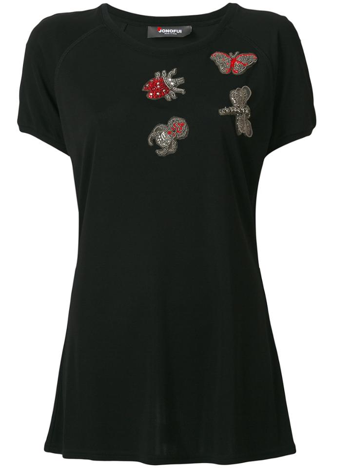 Jo No Fui Embellished T-shirt - Black
