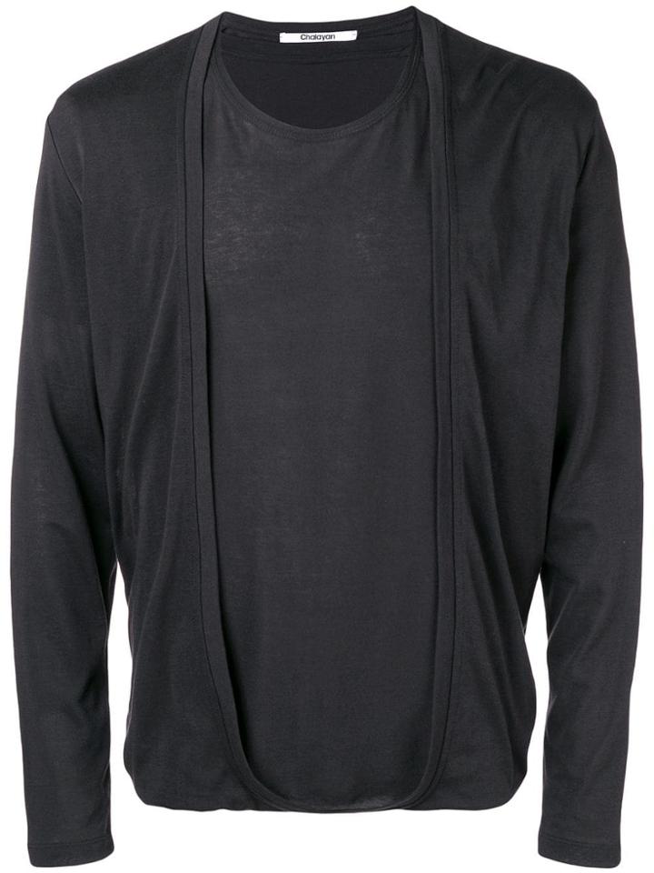 Chalayan Layered Longsleeved T-shirt - Black