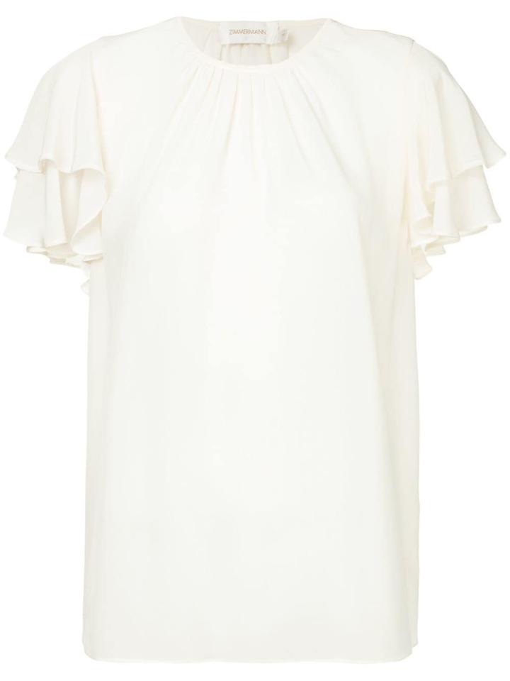 Zimmermann Ruffle Top - White