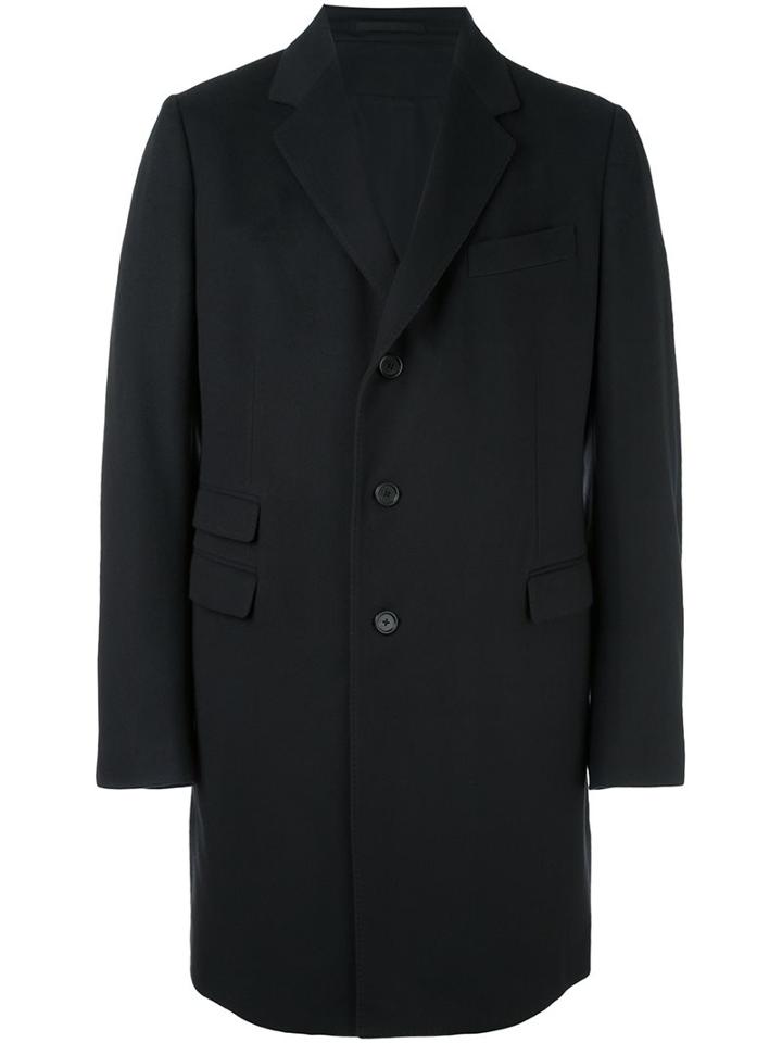 Z Zegna Single Breasted Coat, Men's, Size: 50, Blue, Cotton/cupro/wool