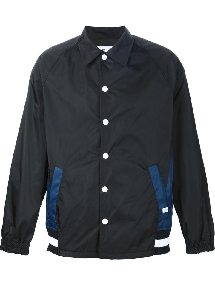 Facetasm Buttoned Lightweight Jacket, Men's, Size: 4, Black, Polyester