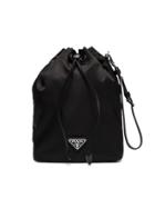 Prada Black Logo Bucket Bag
