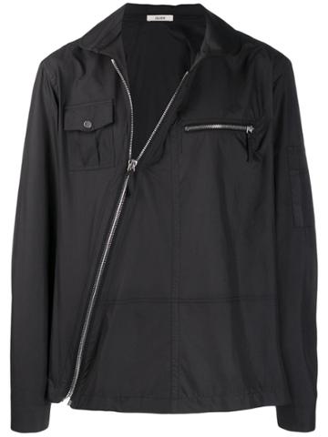 Zilver Diagonal Zip Shirt - Black