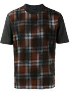 Lanvin Checked T-shirt, Men's, Size: Large, Grey, Cotton/wool