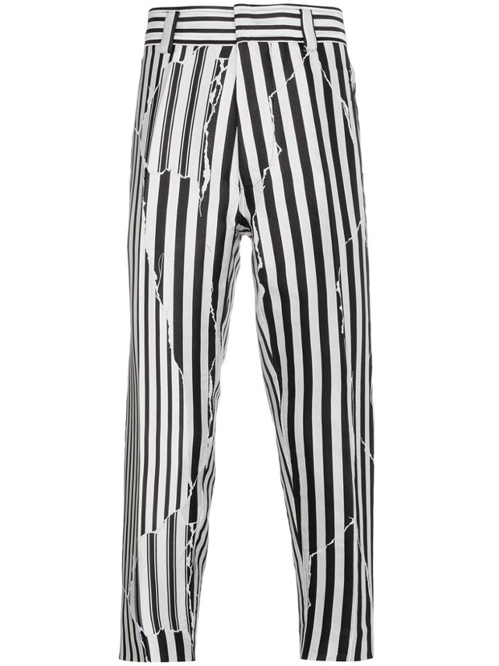 Haider Ackermann Silk Defected Stripe Trousers - Black