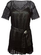 Marco De Vincenzo Square Embroidery Flared Dress