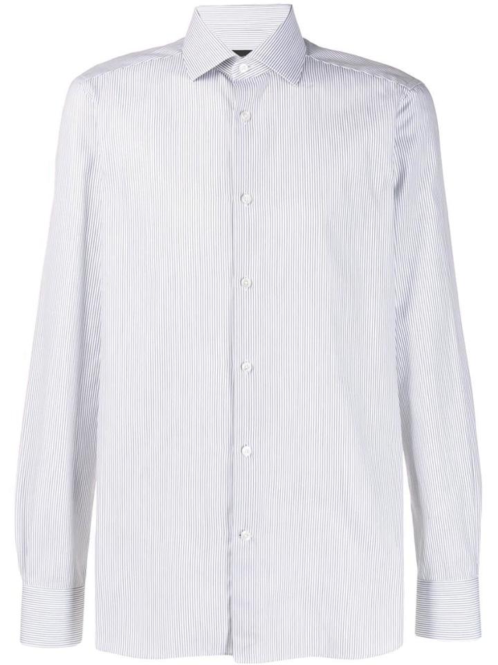 Z Zegna Pin-stripe Button-down Shirt - White