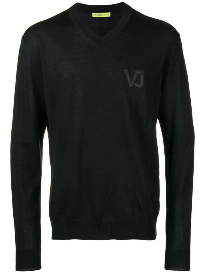 Versace Jeans Vj Logo Jumper - Black