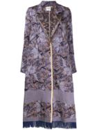 Forte Forte Flared Jacquard Coat - Blue