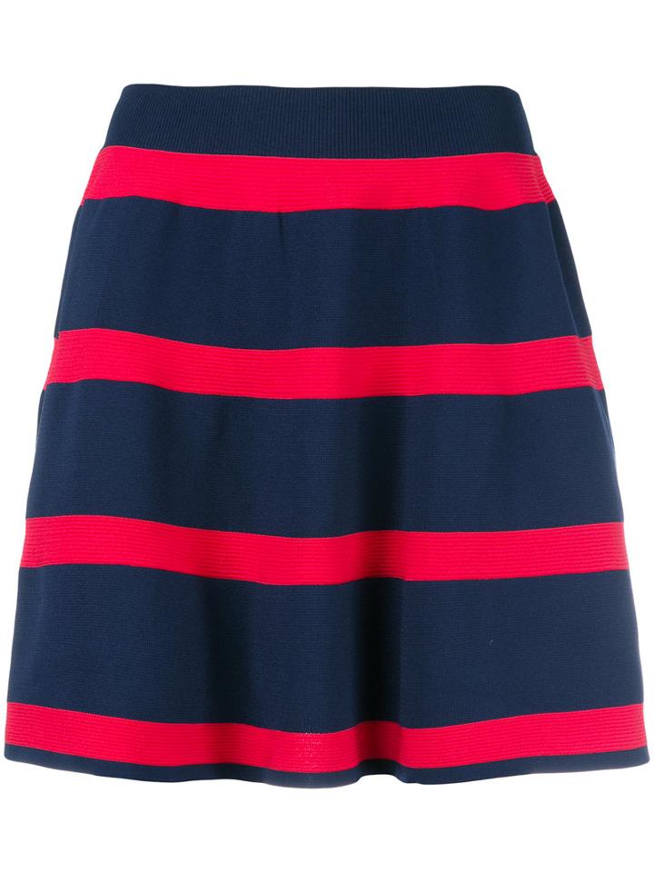 Emporio Armani Striped Skirt, Women's, Size: 40, Blue, Polyamide