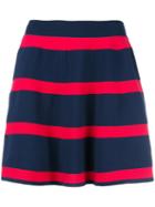 Emporio Armani Striped Skirt, Women's, Size: 40, Blue, Polyamide
