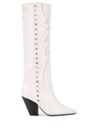 Toga Embroidered Knee Boots - White
